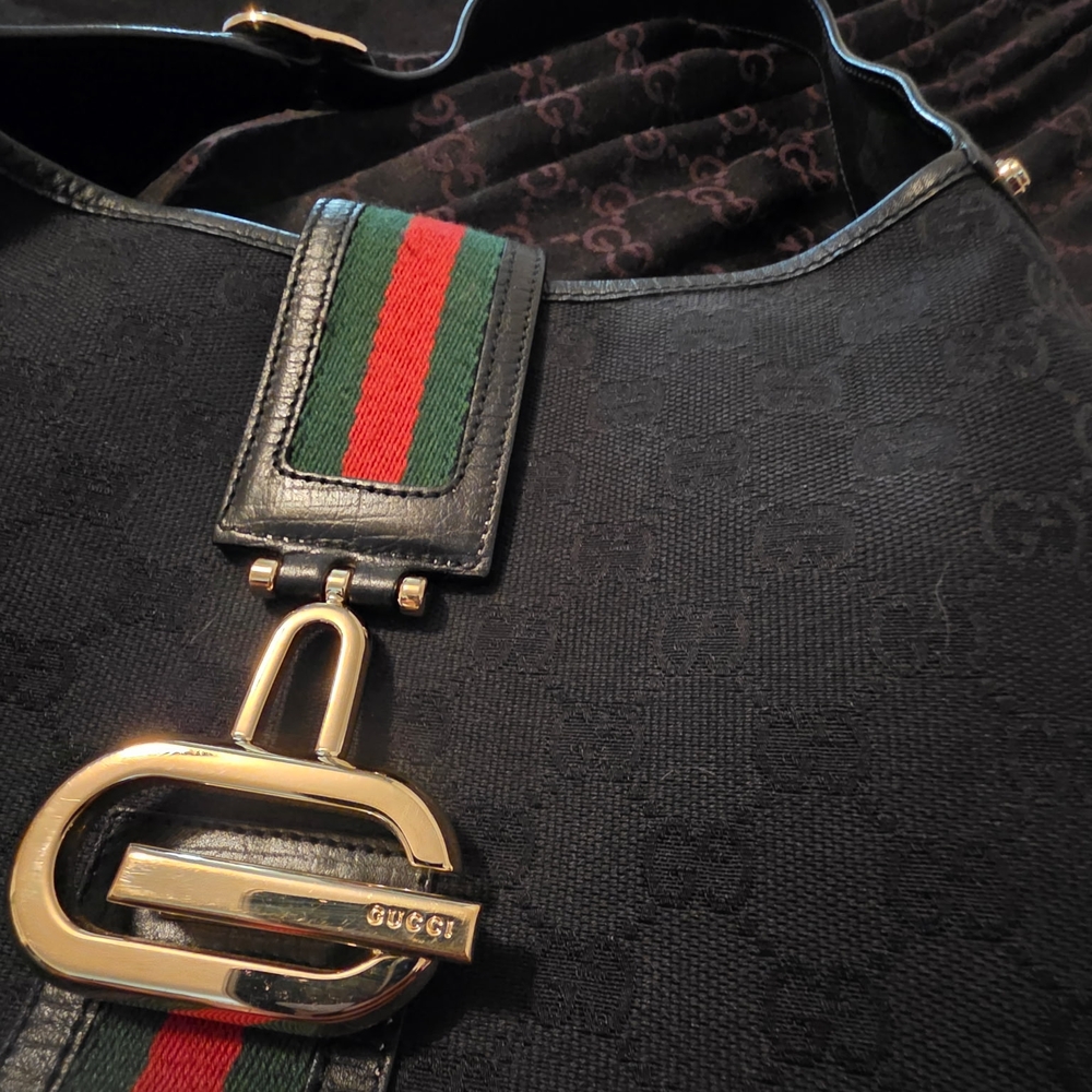 Gucci Black Shoulder Bag with Gold Hardware